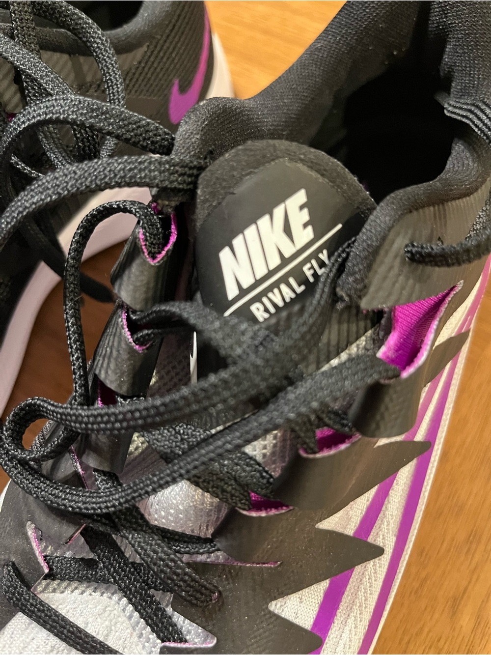 Nike Women's Rival FlyAthletic Running Shoes Gray with Purple and Black Size 9 - Picture 4 of 8